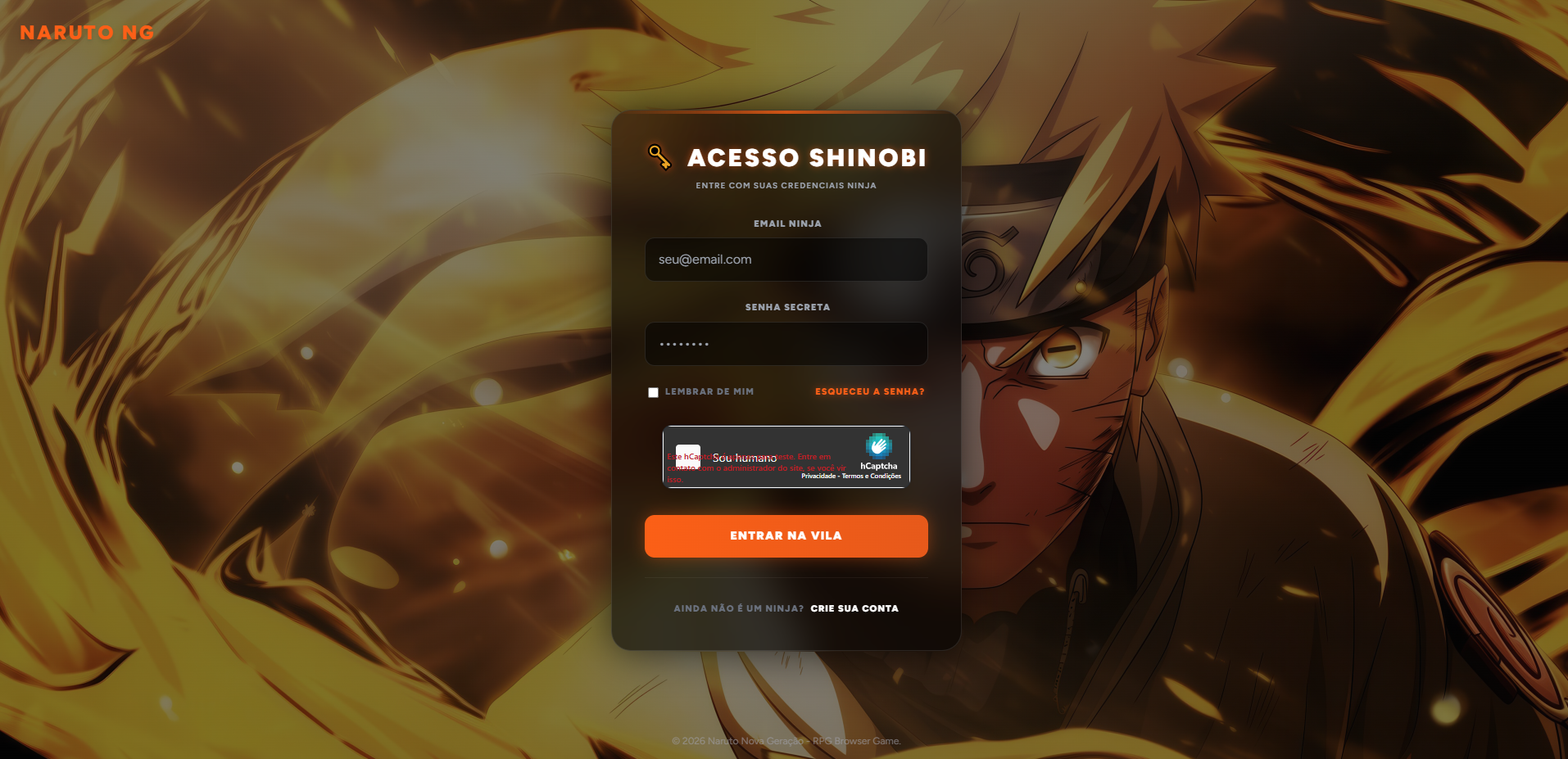 Acesso Shinobi Login